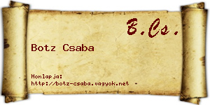 Botz Csaba névjegykártya